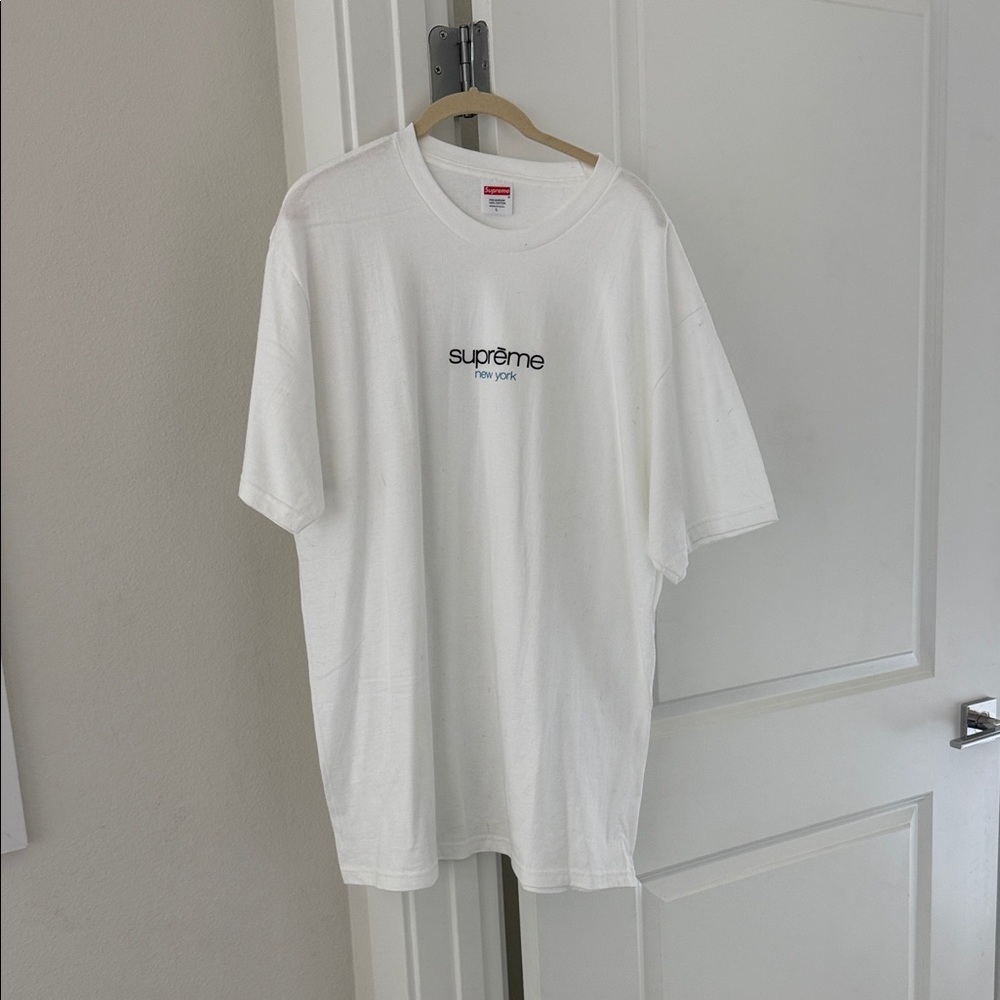 Supreme White Short Sleeve Tee with Logo